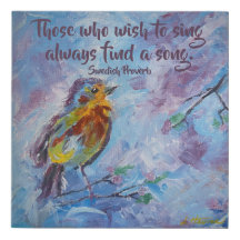 "Songbird of Hope" (Faux) Wrapped Canvas