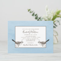 Songbird Pair Baby Shower | Blue Invitation