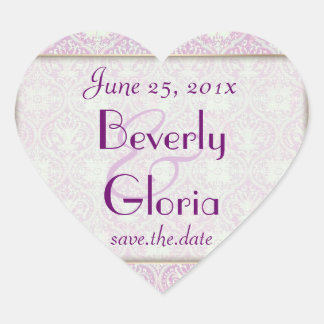 Songbird Shabby Chic WEDDING Save The Date Heart Sticker