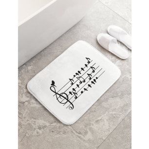 Songbird Treble Clef Art Bath Mat