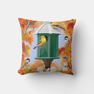 Songbirds in Autumn Cushion