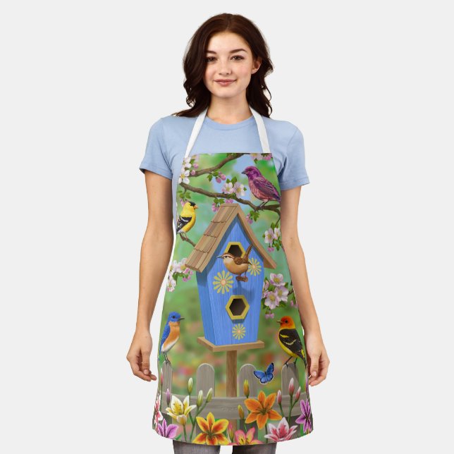 Songbirds Lily Garden Birdhouse Apron (Worn)