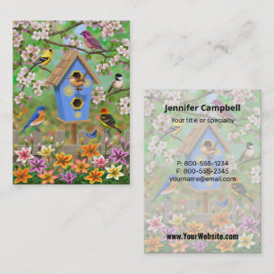 Songbirds Lily Garden Birdhouse Business Card
