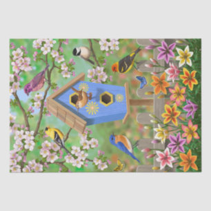 Songbirds Lily Garden Birdhouse Tissue Paper