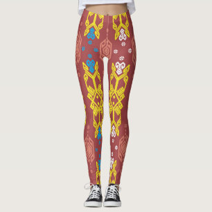Songket Tenun geometric, Indonesian batik pattern. Leggings