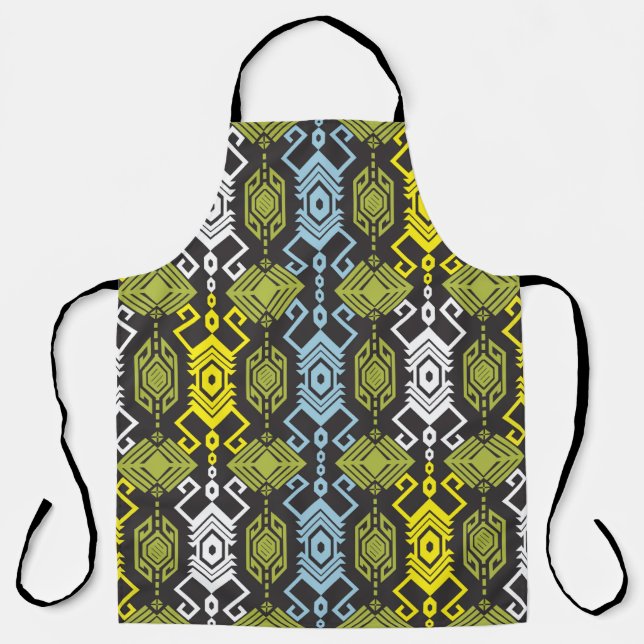 Songket Tenun Geometric Seamless Pattern with Crea Apron (Front)