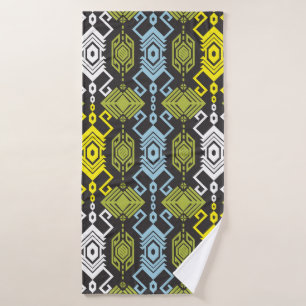 Songket Tenun Geometric Seamless Pattern with Crea Bath Towel