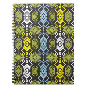 Songket Tenun Geometric Seamless Pattern with Crea Notebook