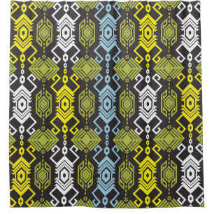 Songket Tenun Geometric Seamless Pattern with Crea Shower Curtain