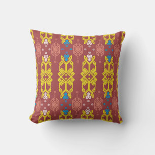 Songket Tenun Geometrik Seamless Pattern with Crea Cushion