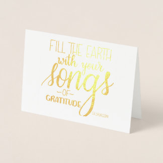 Songs of Gratitude, C.H. Spurgeon Quote, Christian Foil Card