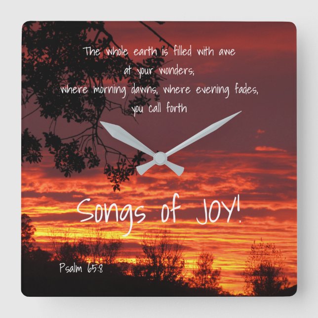 Songs of Joy Bible Verse Wall Clock (Front)