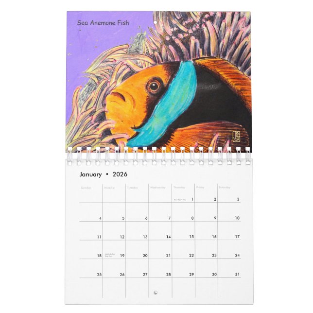Songs of the Sea Small Spiral Bound Calendar (Jan 2026)