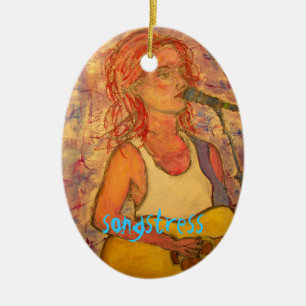 songstress art design ceramic ornament