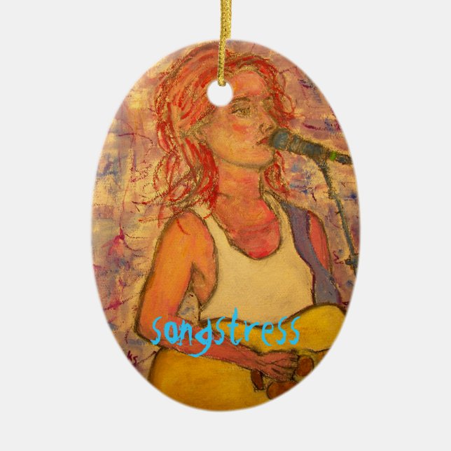 songstress art design ceramic ornament (Front)