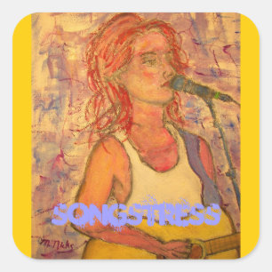 songstress art square sticker