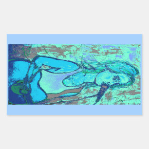 songstress screenprint look rectangular sticker