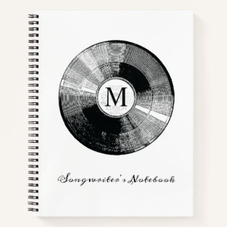 Songwriter's Notebook monogram template custom
