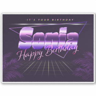 Sonia Name First name lila retro Sticker Birthday
