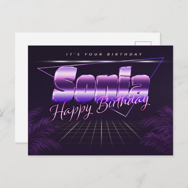 Sonia Name First name pura postcard birthday (Front/Back)