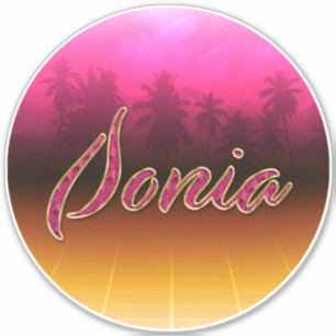 Sonia Vorname Name golden pink Aufkleber Sticker