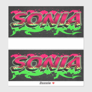 Sonia Vorname Name Graffiti Aufkleber Sticker