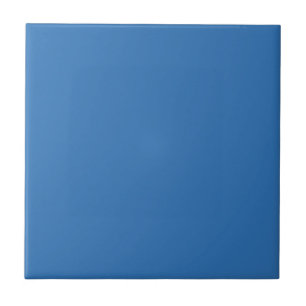 Sonic Blue Solid Colour Print, Jewel Tone Colours Ceramic Tile