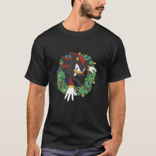 Sonic The Hedgehog Christmas Shadow X Mas Wreath  T-Shirt
