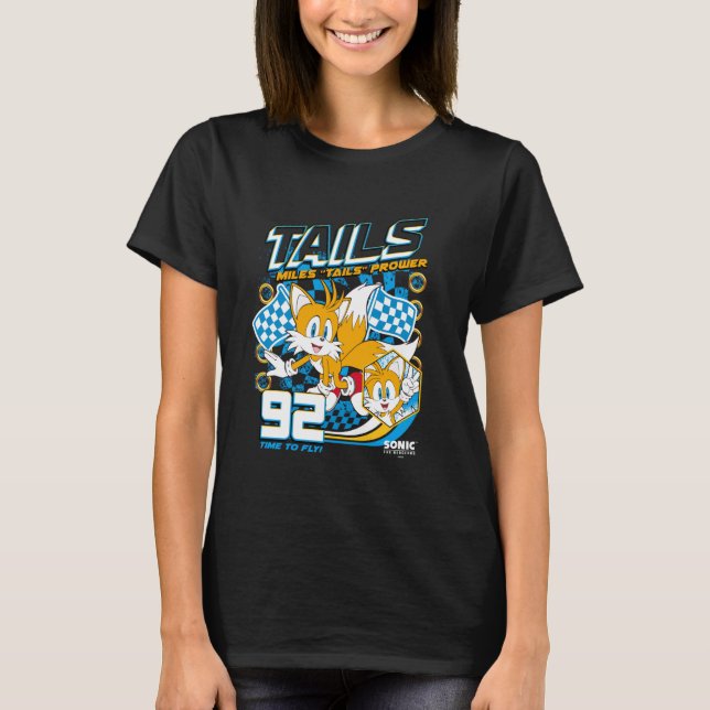 Sonic The Hedgehog Miles 'Tails' Prower 92 Racing  T-Shirt (Front)