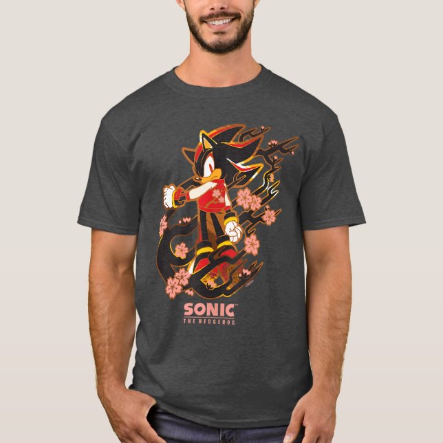 Soniche Hedgehog Shadow with Cherry Blossomsankop  T-Shirt (Front)