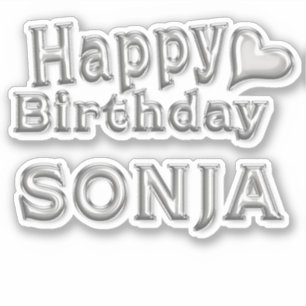 Sonja Happy Birthday silver Sticker