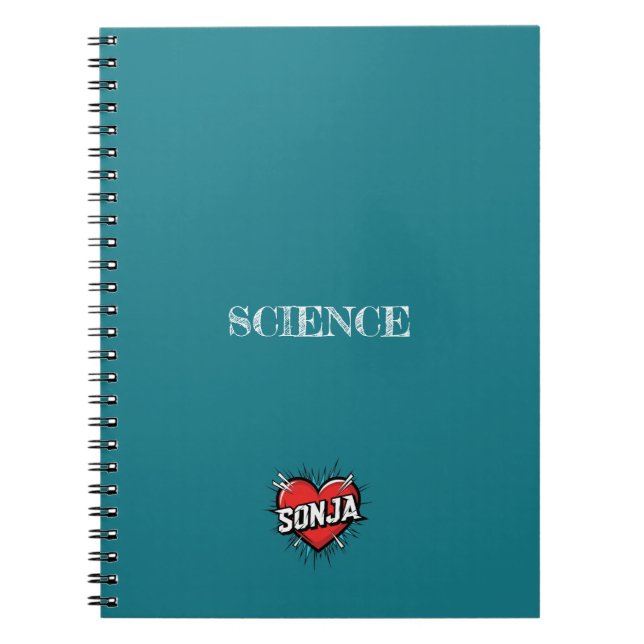 Sonja Heart Turquoise Notebook (Front)