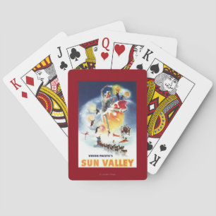 Sonja Henje Montage of Sun Valley Poster Playing Cards