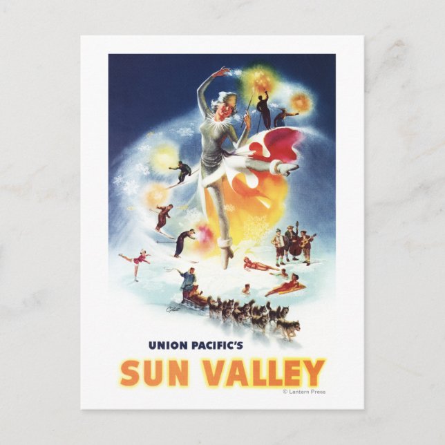 Sonja Henje Montage of Sun Valley Poster Postcard (Front)
