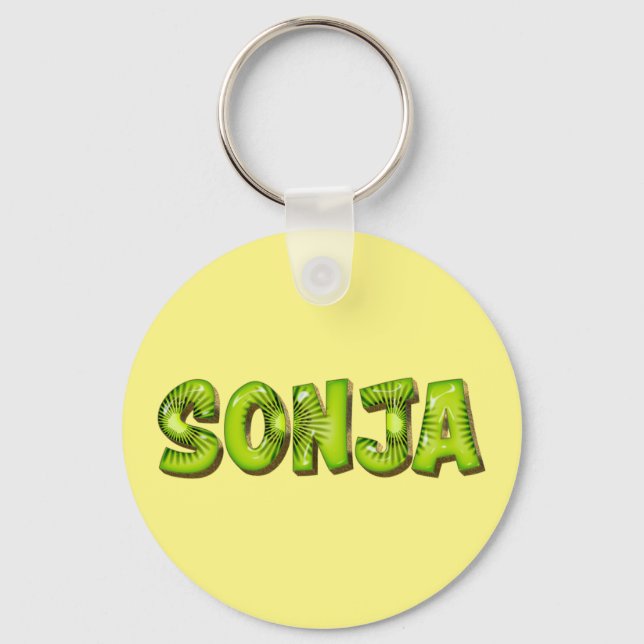 Sonja Name Kiwi Design Keyring (Front)
