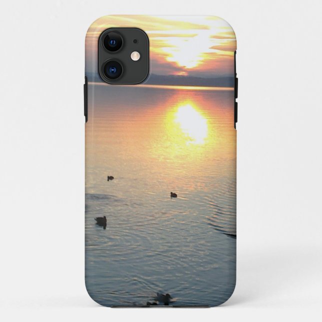 Sonnenuntergang am See mit Enten Case-Mate iPhone Case (Back)