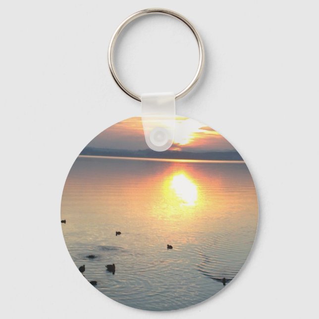 Sonnenuntergang am See mit Enten Key Ring (Front)