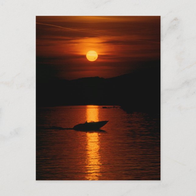 Sonnenuntergang Montreux Postkarte Postcard (Front)