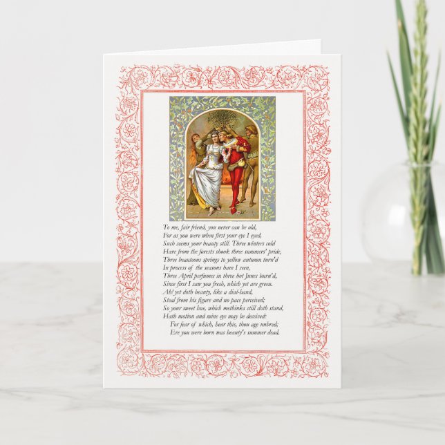 Sonnet # 104 by William Shakespeare Card (Front)