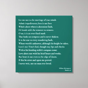 Sonnet 116Let me not to the marriage of true minds Canvas Print
