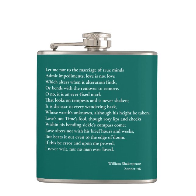 Sonnet 116Let me not to the marriage of true minds Hip Flask (Front)