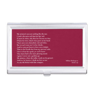 Sonnet 130 My mistress' eyes are nothing like Business Card Holder