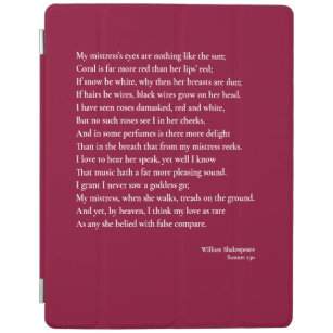 Sonnet 130 My mistress' eyes are nothing like iPad Cover