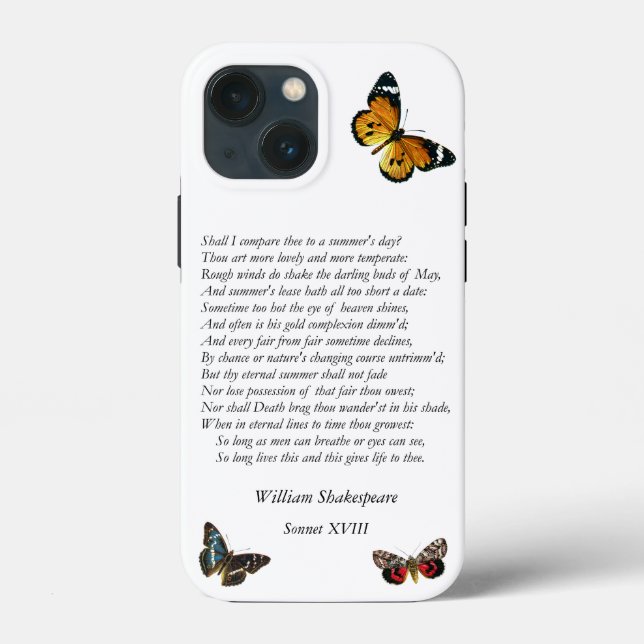 Sonnet # 18 by William Shakespeare Case-Mate iPhone Case (Back)