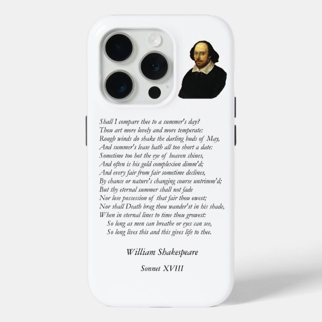 Sonnet # 18 by William Shakespeare Case-Mate iPhone Case (Back)