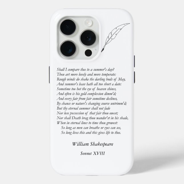 Sonnet # 18 by William Shakespeare Case-Mate iPhone Case (Back)