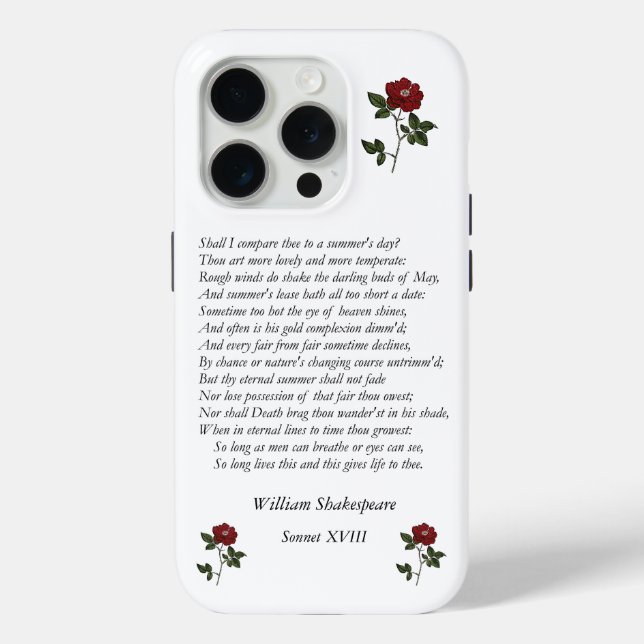 Sonnet # 18 by William Shakespeare Case-Mate iPhone Case (Back)