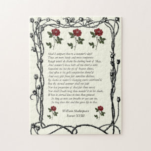 Sonnet # 18 by William Shakespeare Jigsaw Puzzle