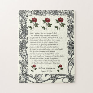 Sonnet # 18 by William Shakespeare Jigsaw Puzzle