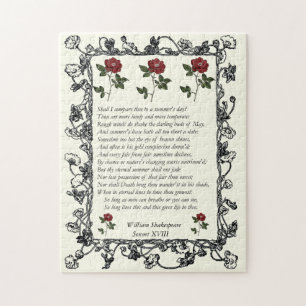 Sonnet # 18 by William Shakespeare Jigsaw Puzzle